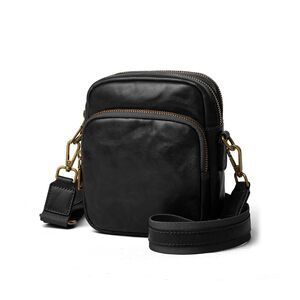 6263 Small Leather Crossbody Bags Vintage Triple Zip Cell Phone Shoulder